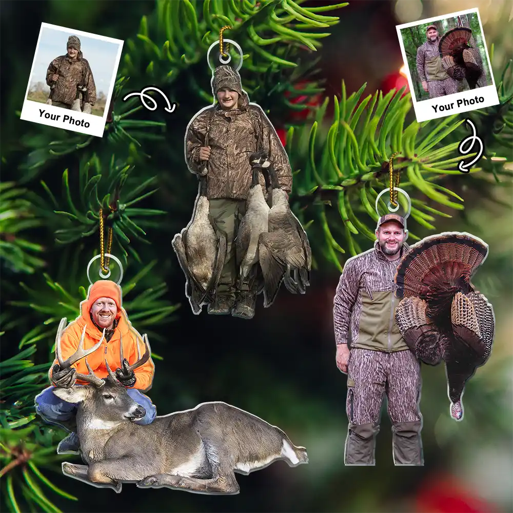 Gift For Yourself,Gift For Women,Gift For Men,Happy,Christmas,Custom Photo,Hunting - Custom Photo Hunting Lovers - Personalized Acrylic Photo Ornament