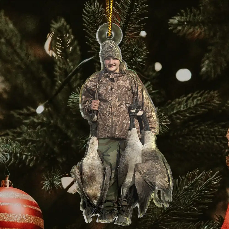 Gift For Yourself,Gift For Women,Gift For Men,Happy,Christmas,Custom Photo,Hunting - Custom Photo Hunting Lovers - Personalized Acrylic Photo Ornament
