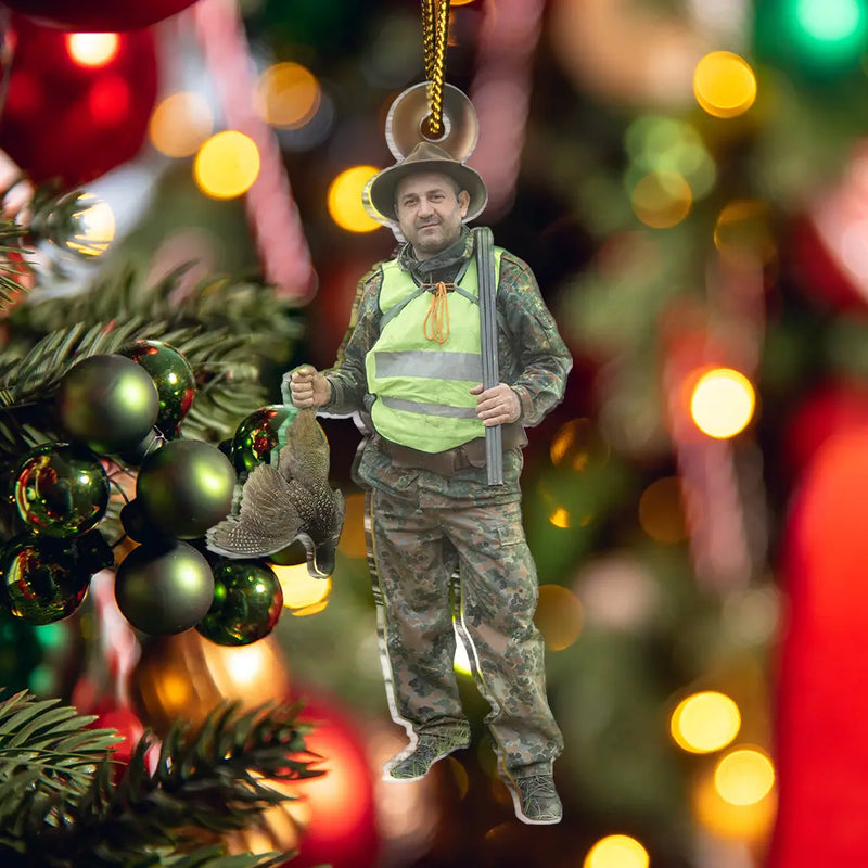 Gift For Yourself,Gift For Women,Gift For Men,Happy,Christmas,Custom Photo,Hunting - Custom Photo Hunting Lovers - Personalized Acrylic Photo Ornament