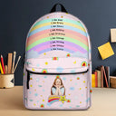 Gift For Kids, Back To School - Custom Photo I Am Affirmations - Personalized Canvas Backpack