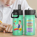 Gift For Kids,Back To School - Custom Photo I Am Affirmations - Personalized Kids Water Bottle