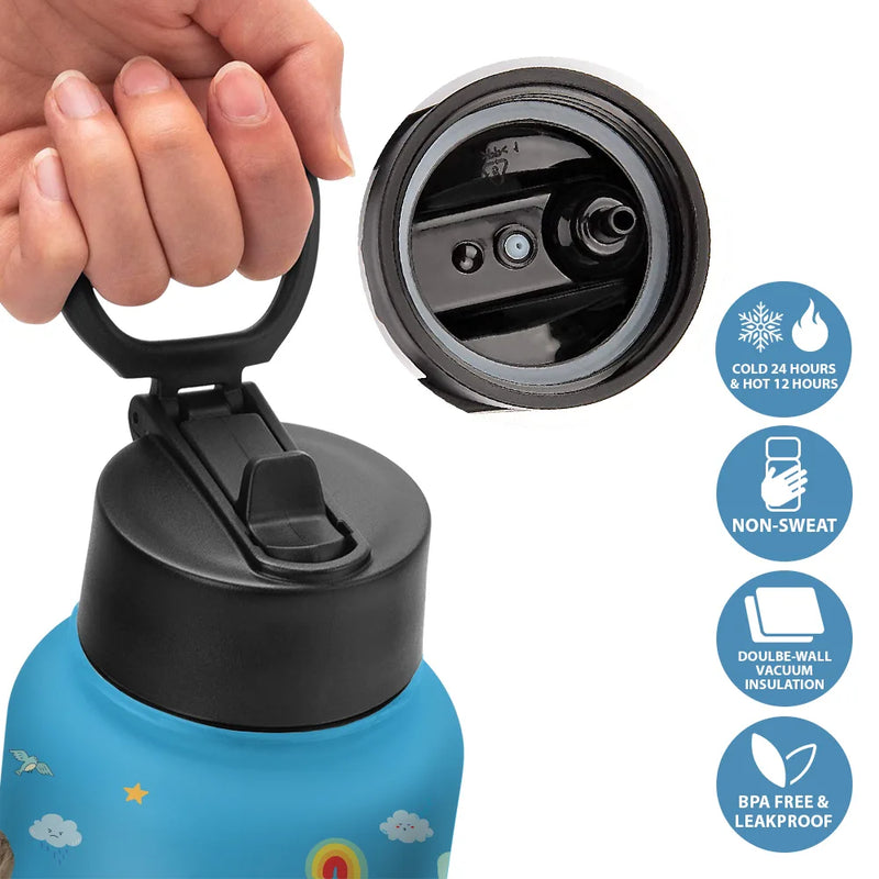 Gift For Kids,Back To School - Custom Photo I Am Affirmations - Personalized Kids Water Bottle