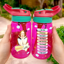 Gift For Kids, Back To School - Custom Photo I Am Affirmations - Personalized Kids Water Bottle With Straw