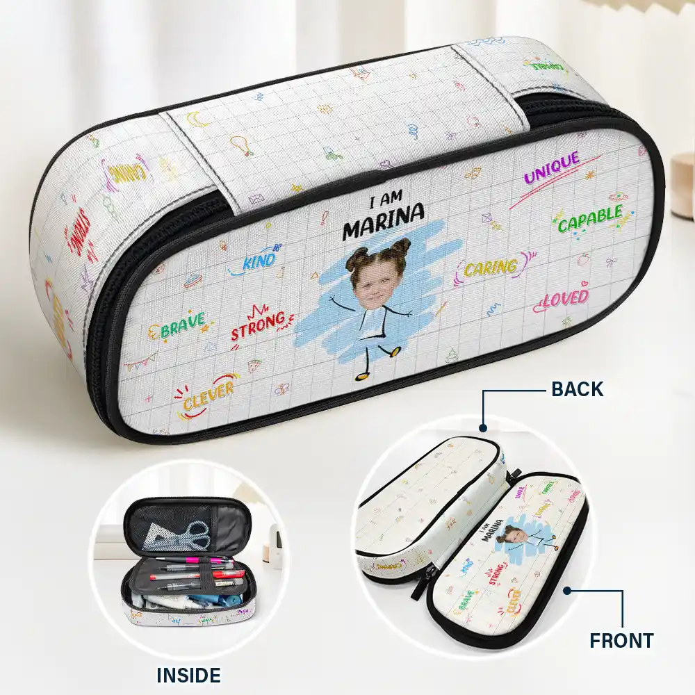 Back To School,Gift For Kids - Custom Photo I Am Affirmations For Kids - Personalized Pencil Case