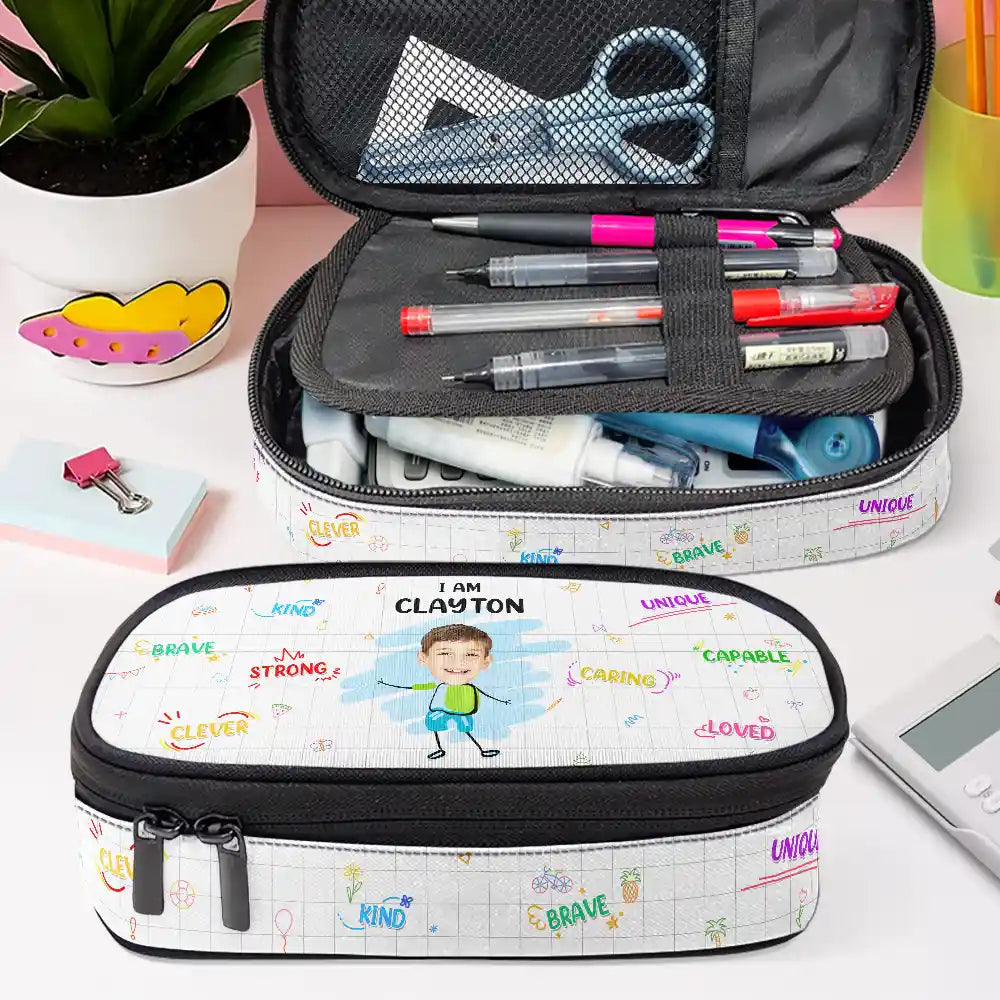 Back To School,Gift For Kids - Custom Photo I Am Affirmations For Kids - Personalized Pencil Case