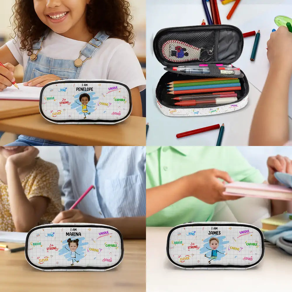 Back To School,Gift For Kids - Custom Photo I Am Affirmations For Kids - Personalized Pencil Case