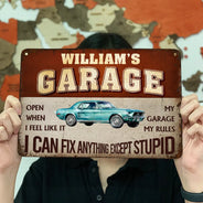 Gift For Men, Gift For Yourself, Happy, Gift For Father, Gift For Grandpa - Custom Photo I Can Fix Anything Except Stupid - Personalized Classic Metal Signs