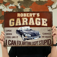 Gift For Men, Gift For Yourself, Happy, Gift For Father, Gift For Grandpa - Custom Photo I Can Fix Anything Except Stupid - Personalized Classic Metal Signs