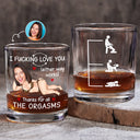 Gift For Couples, Gift For Wife, Gift For Husband, Gift For Boyfriend, Gift For Girlfriend, Funny - Custom Photo I F*cking Love You Either Way Works - Personalized Whiskey Glass