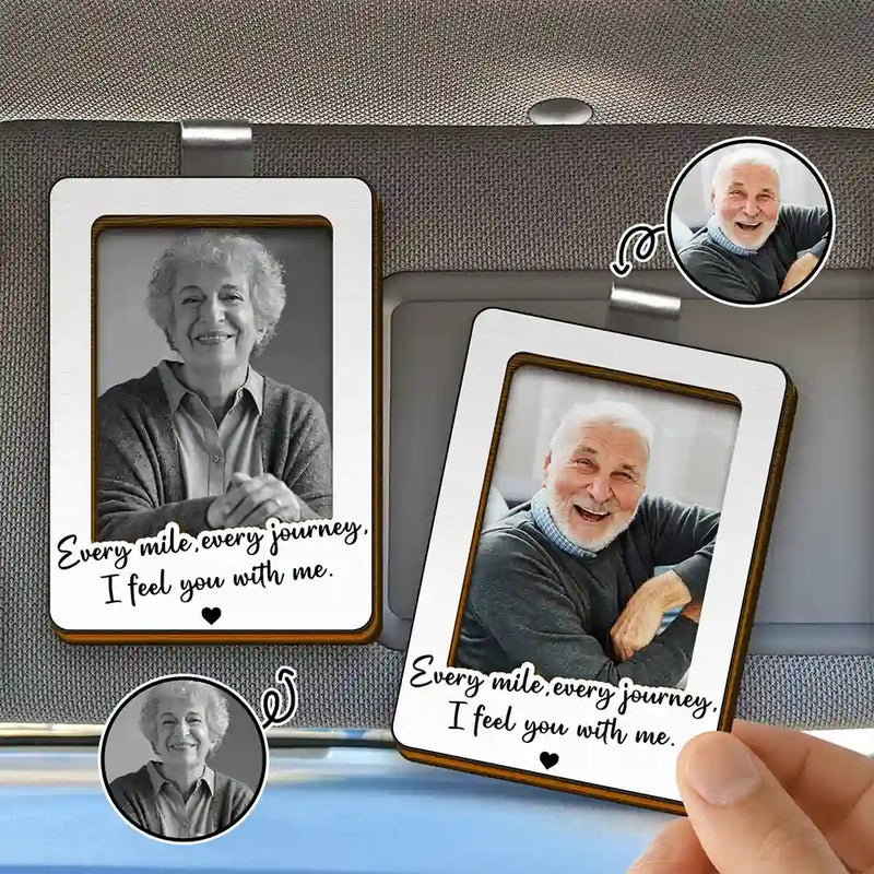 Custom Photo,Memorial,Gift For Mother,Family,Sad - Custom Photo I Feel You With Me - Personalized Custom Shaped Car Visor Clip