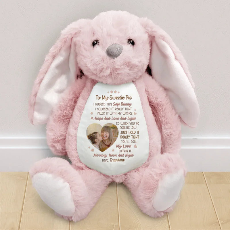 Gift For Grandma, Grandma - Grandkids, Gift For Grandkids, Gift For Daughter, Gift For Mother, Love - Custom Photo I Filled It With My Wishes Grandmother Granddaughter - Personalized Soft Toy Bunny