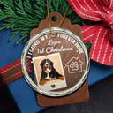 Pet Lovers, Custom Photo, Christmas, Love - Custom Photo I Found My Forever Home - Personalized Circle Glass Ornament