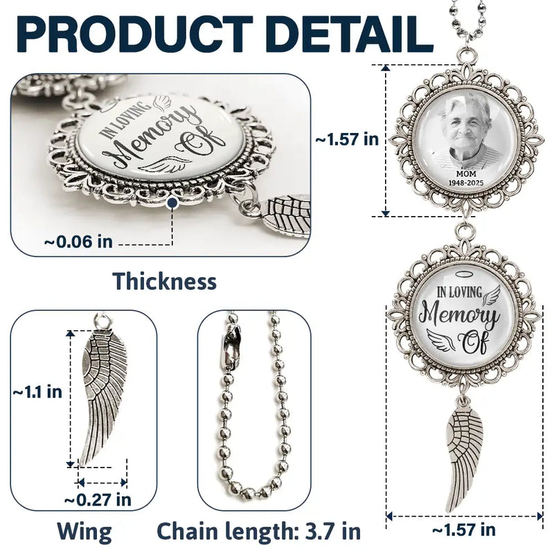 Memorial,Gift For Mother,Family,Sad - Custom Photo I Have An Angel Watching Over Me - Personalized Photo Pendant Charm