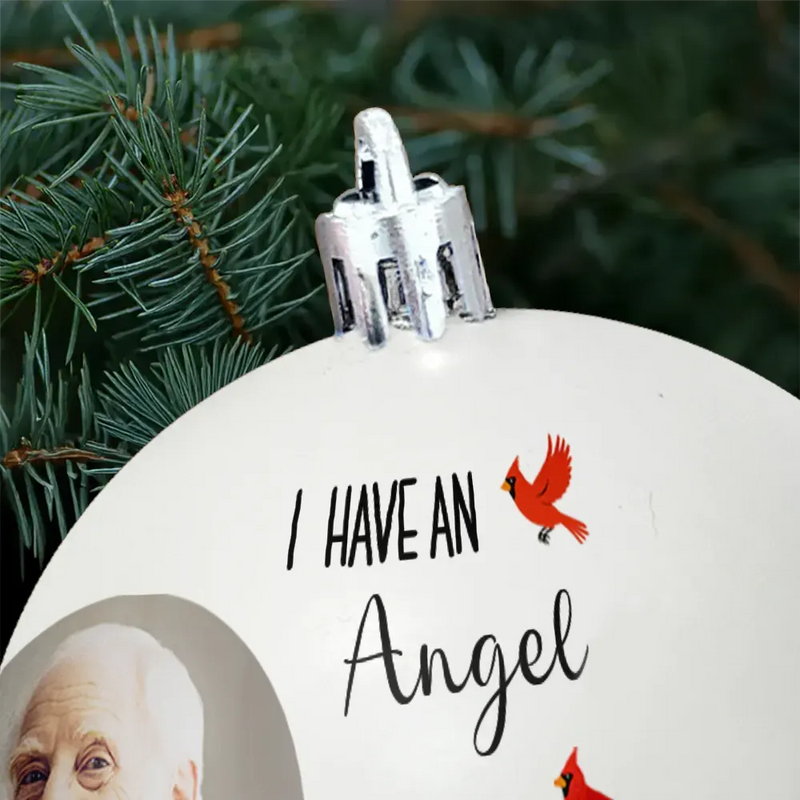 Christmas, Memorial, Family, Parents, Gift For Grandparents, Sad - Custom Photo I Have Two Angels In Heaven And I Call Them Mom Dad - Personalized Ball Ornament