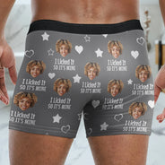 Custom Photo,Gift For Husband,Gift For Boyfriend,Funny - Custom Photo I Licked It So It's Mine - Personalized Men's Boxer Briefs