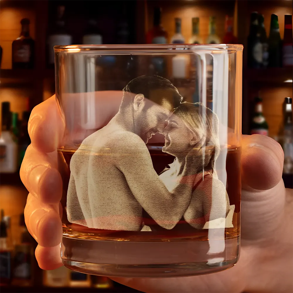 Gift For Couples,Gift For Husband - Custom Photo I Love You For Who You Are Hot Couple - Personalized Engraved Whiskey Glass