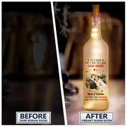 Gift For Couples,Gift For Husband,Gift For Wife,Gift For Boyfriend,Gift For Girlfriend,Old Couples,Love - Custom Photo I Met You Liked You Love You Forever - Personalized Bottle Light
