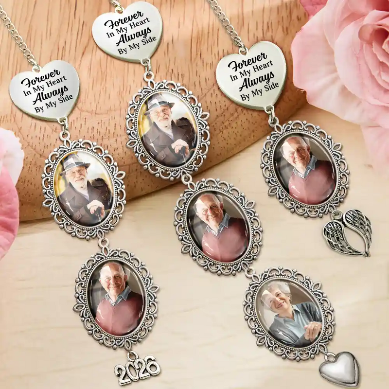 Family,Gift For Bestie,Dog Lovers,Cat Lovers,Happy,Custom Photo,Gift For Mother,Gift For Father - Custom Photo I Walk With You Today And Everyday - Personalized Graduation Tassel Charm