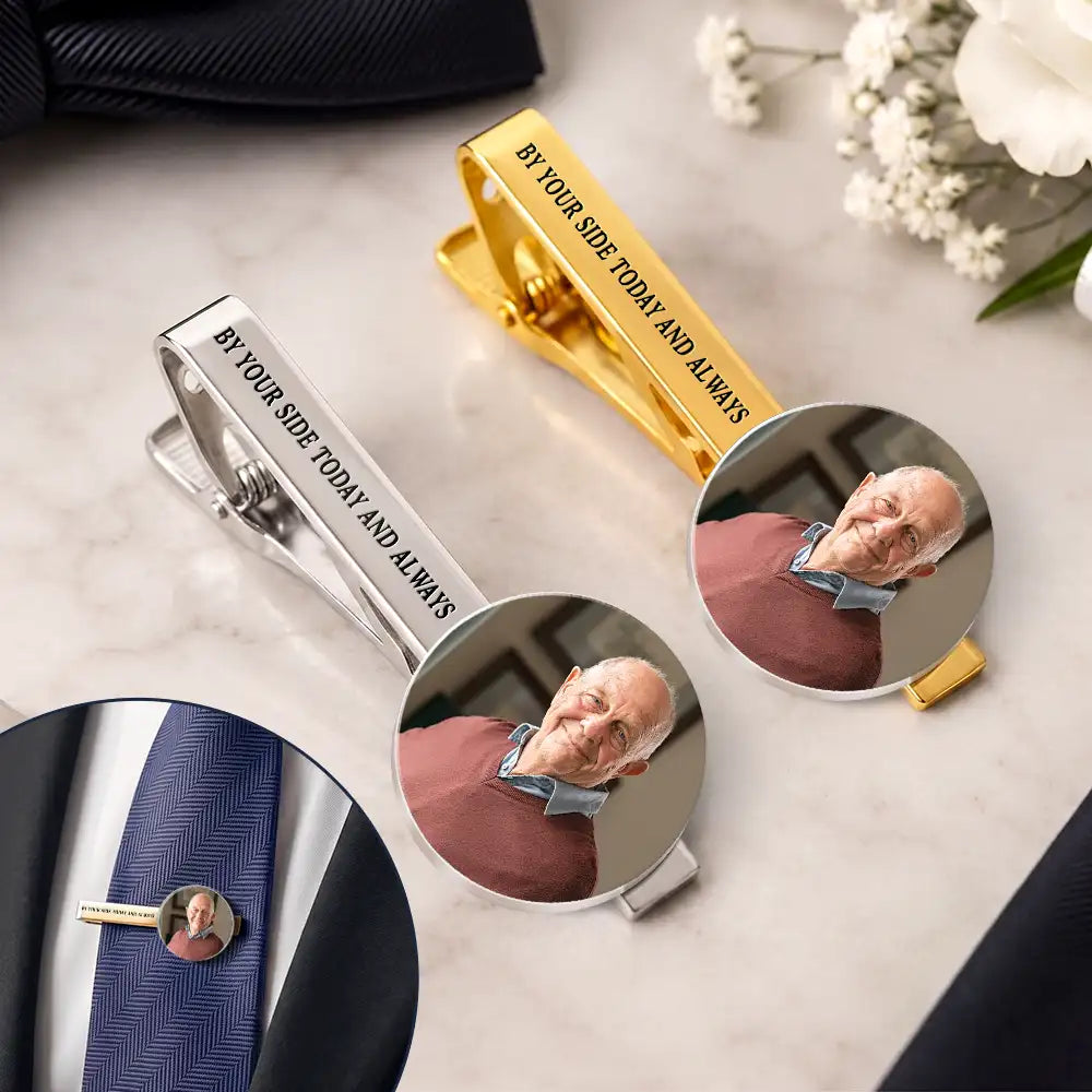 Sentimental,Custom Photo,Family,Wedding,Upload Full Photo - Custom Photo I Walk With You Today And Everyday - Personalized Tie Clip