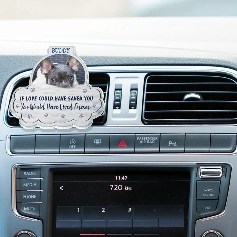 Memorial, Sad, Pet Lovers, Dog Lovers, Cat Lovers, Custom Photo - Custom Photo I Will Carry You With Me - Personalized Acrylic Car Vent Clip