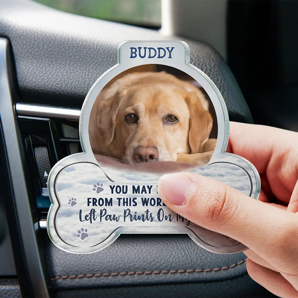 Memorial, Sad, Pet Lovers, Dog Lovers, Cat Lovers, Custom Photo - Custom Photo I Will Carry You With Me - Personalized Acrylic Car Vent Clip