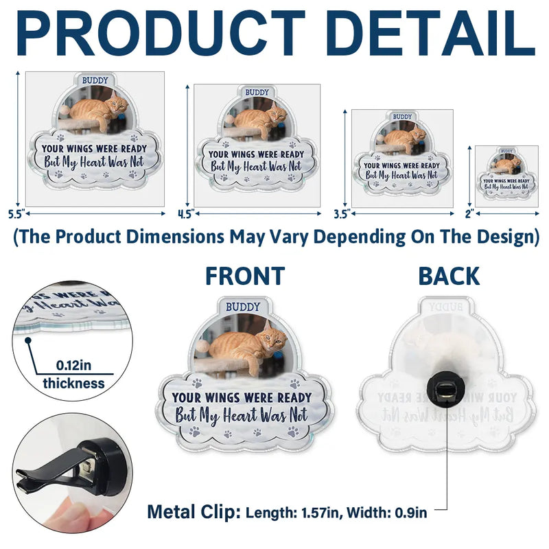 Memorial, Sad, Pet Lovers, Dog Lovers, Cat Lovers, Custom Photo - Custom Photo I Will Carry You With Me - Personalized Acrylic Car Vent Clip