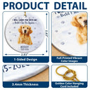 Sentimental,Custom Photo,Pet Lovers,Memorial,Remove BG Photo - Custom Photo I Will Carry You With Me Pet Memorial - Personalized Circle Ceramic Ornament
