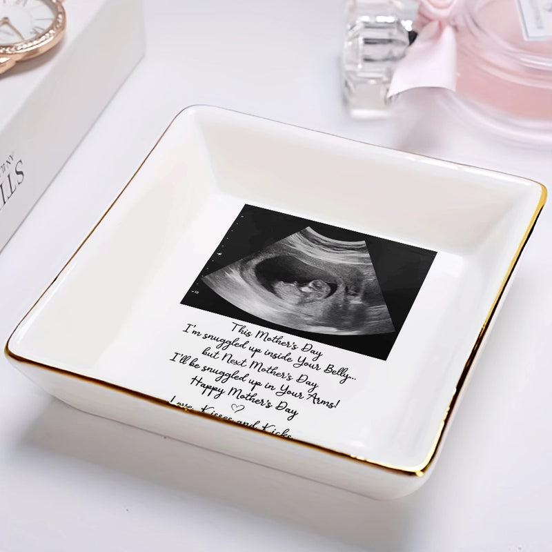 Love,Gift For Mother,Top Market,Top Market,Photo - Custom Photo I'll Be Snuggled Up In Your Belly - Personalized Ring Dish