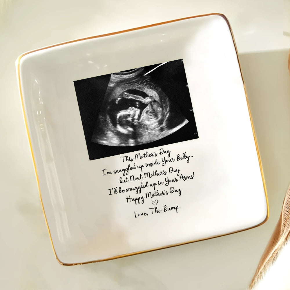 Love,Gift For Mother,Top Market,Top Market,Photo - Custom Photo I'll Be Snuggled Up In Your Belly - Personalized Ring Dish