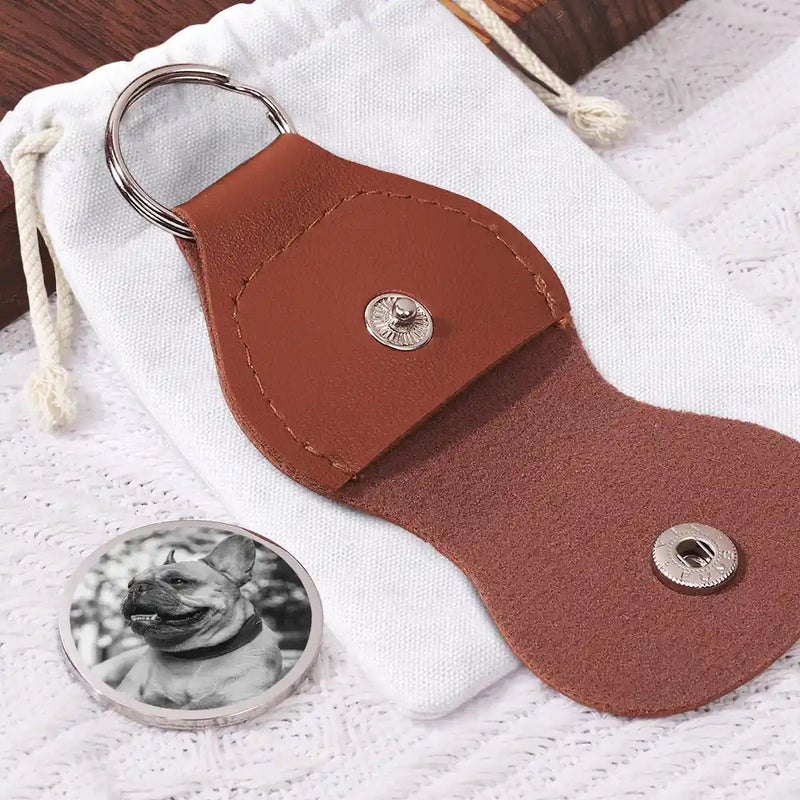 Pet Lovers,Pet Mom,Pet Dad,Pet Couple,Cat Lovers,Cat Mom,Cat Dad,Cat Couple,Dog Lovers,Dog Mom,Dog Dad,Dog Couple,Sad,Gift For Women,Gift For Men - Custom Photo I'll Miss You For The Rest Of My Life - Personalized Leather Pocket Hug