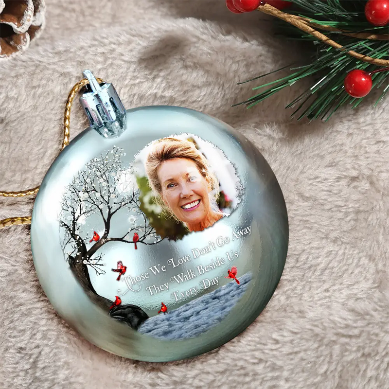 Family,Christmas,Memorial,Sad - Custom Photo I'm Always With You - Personalized Ball Ornament