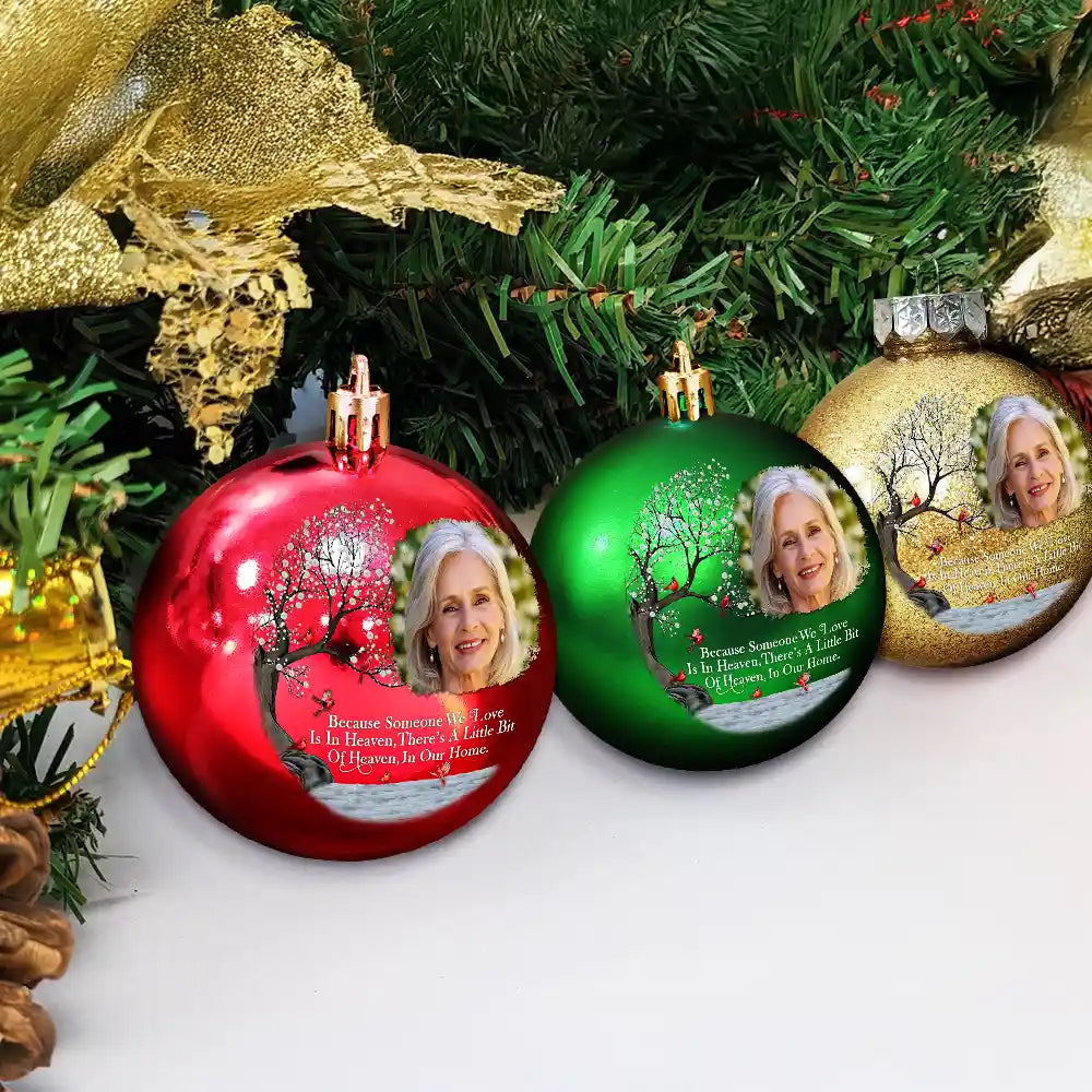 Family,Christmas,Memorial,Sad - Custom Photo I'm Always With You - Personalized Ball Ornament