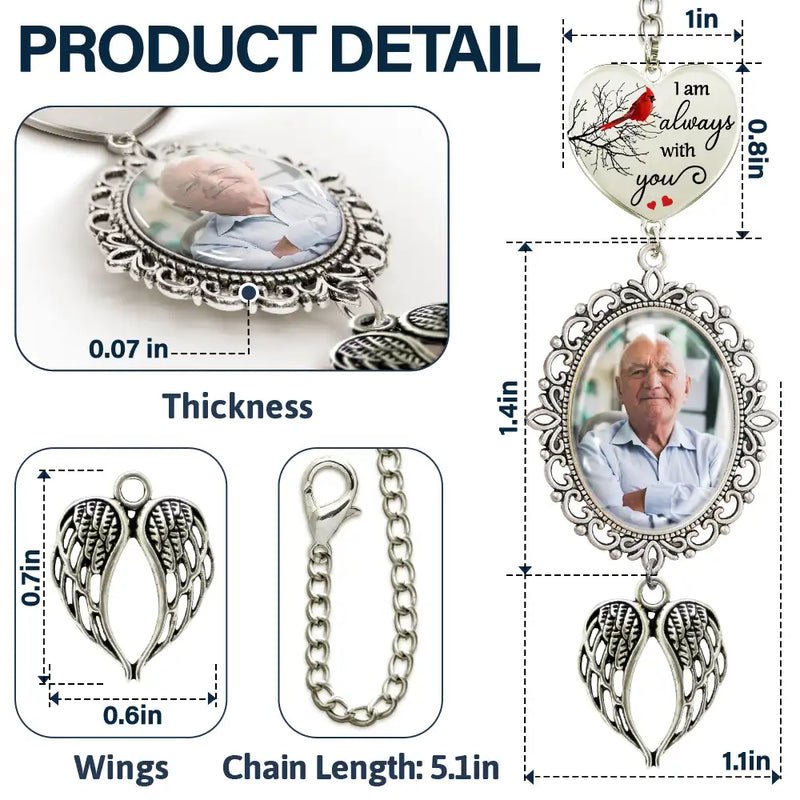 Graduation,Gift For Yourself,Custom Photo,Memorial,Sad - Custom Photo I'm Always With You - Personalized Graduation Tassel Charm