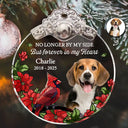 Memorial,Family,Parents,Gift For Grandparents,Christmas,Sad - Custom Photo No Longer By My Side But Forever In My Heart - Personalized Glass Ornament With Silver Cap