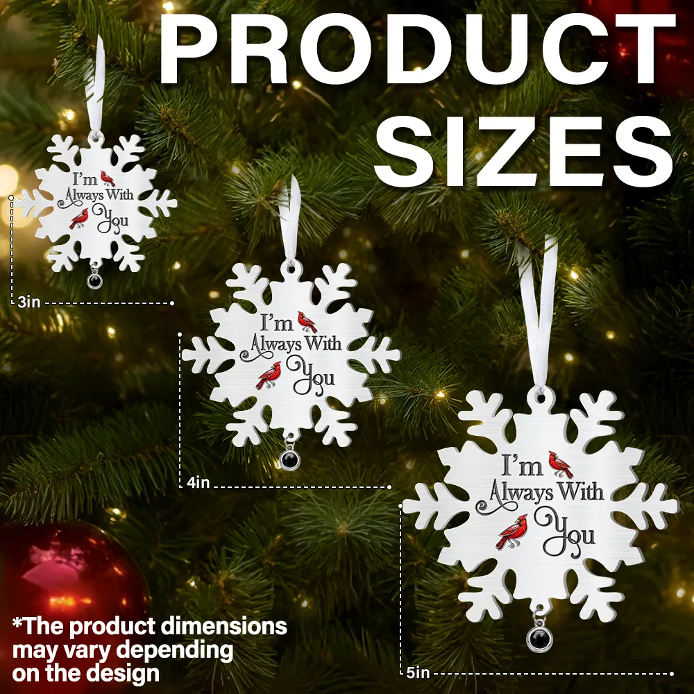 Memorial, Christmas, Family, Parents, Gift For Grandparents, Sad-Custom Photo I'm Always With You Memorial - Personalized Custom Shaped Photo Projection Ornament-KK1363-NAH5215