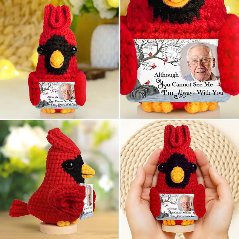 Memorial, Family, Gift For Grandparents - Custom Photo I'm Always With You Memorial - Personalized Doll Crochet With Custom Card
