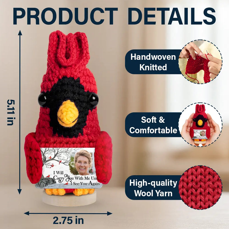 Memorial, Family, Gift For Grandparents - Custom Photo I'm Always With You Memorial - Personalized Doll Crochet With Custom Card