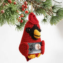 Family, Memorial, Sad, Christmas - Custom Photo I'm Always With You Memorial - Personalized Crochet Cardinal Bird Hanging Decoration