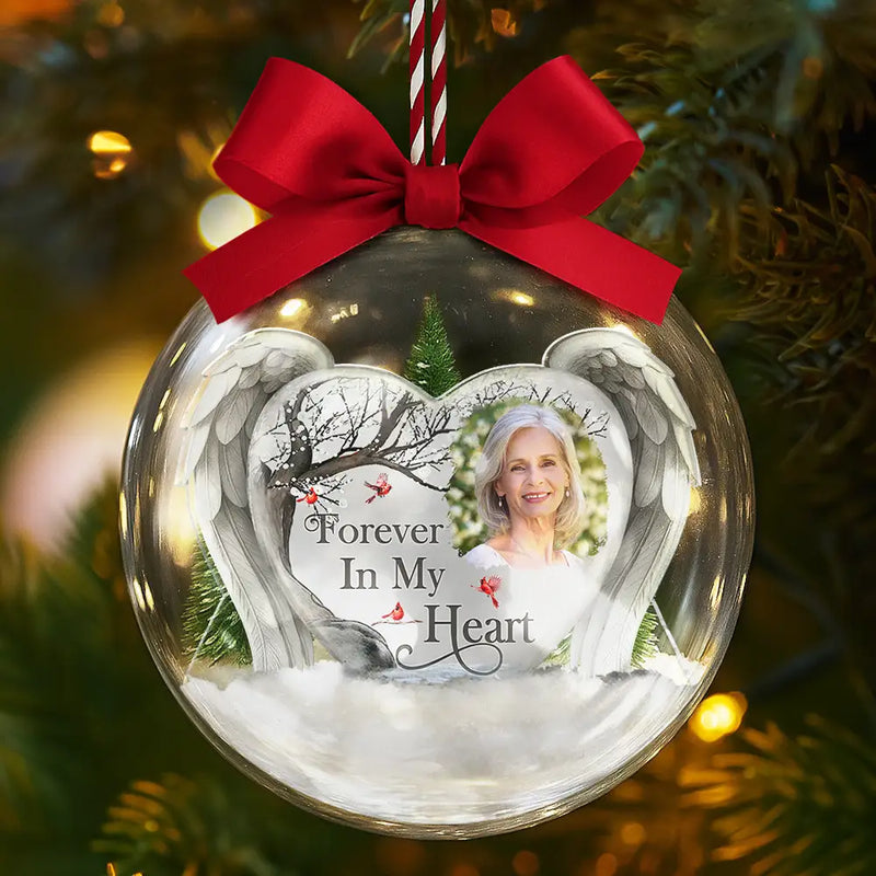 Memorial,Family,Parents,Gift For Grandparents,Sad,Christmas - Custom Photo I'm Always With You Memorial Family - Personalized 3D Acrylic Ball Ornament