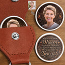 Christmas,Custom Photo,Sympathetic,Family,Memorial,Remove BG Photo - Custom Photo I'm Here By Your Side Vintage - Personalized Leather Pocket Hug