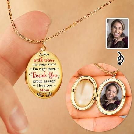 Custom Photo I'm Right There Beside You - Personalized Locket Necklace