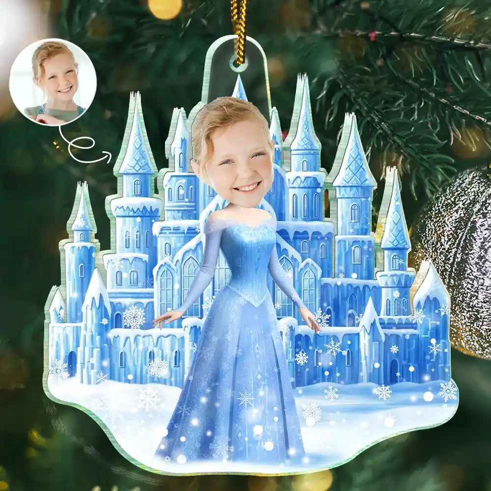 Gift For Kids,Gift For Grandkids,Photo Hobby Ornament,Custom Photo,Funny,Christmas - Custom Photo Ice Princess Face Cut - Personalized Acrylic Photo Ornament