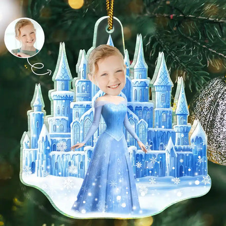 Custom Photo Ice Princess Face Cut - Personalized Acrylic Photo Ornament