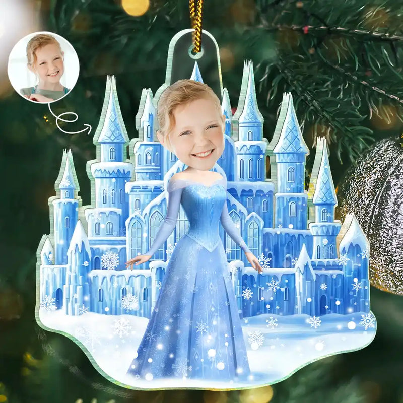 Gift For Kids,Gift For Grandkids,Photo Hobby Ornament,Custom Photo,Funny,Christmas - Custom Photo Ice Princess Face Cut - Personalized Acrylic Photo Ornament