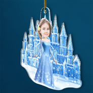 Gift For Kids,Gift For Grandkids,Photo Hobby Ornament,Custom Photo,Funny,Christmas - Custom Photo Ice Princess Face Cut - Personalized Acrylic Photo Ornament