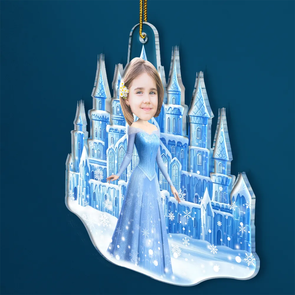 Gift For Kids,Gift For Grandkids,Photo Hobby Ornament,Custom Photo,Funny,Christmas - Custom Photo Ice Princess Face Cut - Personalized Acrylic Photo Ornament