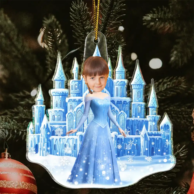 Gift For Kids,Gift For Grandkids,Photo Hobby Ornament,Custom Photo,Funny,Christmas - Custom Photo Ice Princess Face Cut - Personalized Acrylic Photo Ornament