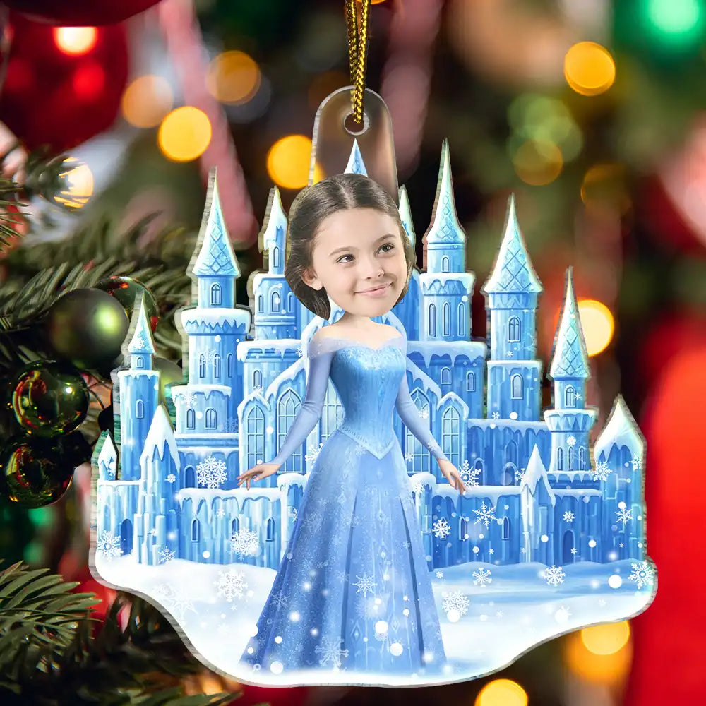 Gift For Kids,Gift For Grandkids,Photo Hobby Ornament,Custom Photo,Funny,Christmas - Custom Photo Ice Princess Face Cut - Personalized Acrylic Photo Ornament
