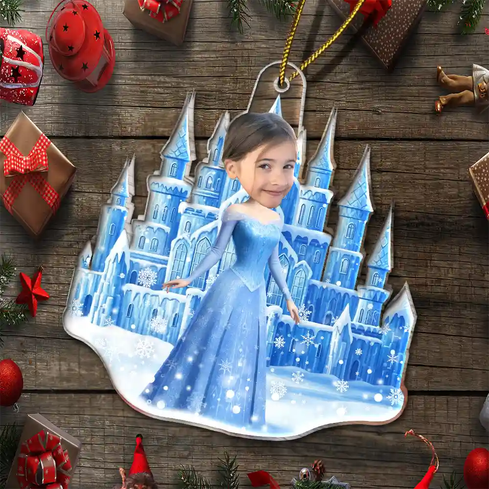 Gift For Kids,Gift For Grandkids,Photo Hobby Ornament,Custom Photo,Funny,Christmas - Custom Photo Ice Princess Face Cut - Personalized Acrylic Photo Ornament
