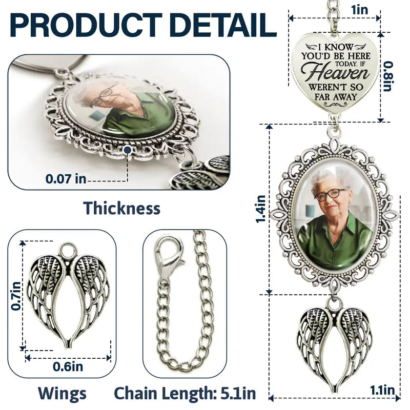 Graduation, Gift For Yourself, Custom Photo, Memorial, Sad - Custom Photo If Heaven Weren't So Far Away - Personalized Graduation Tassel Charm